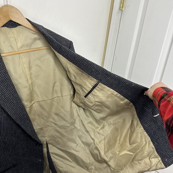 Vintage Dallas Men 46 Gray Tweed Western Blazer Sports Coat Damage - Picture 8 of 13